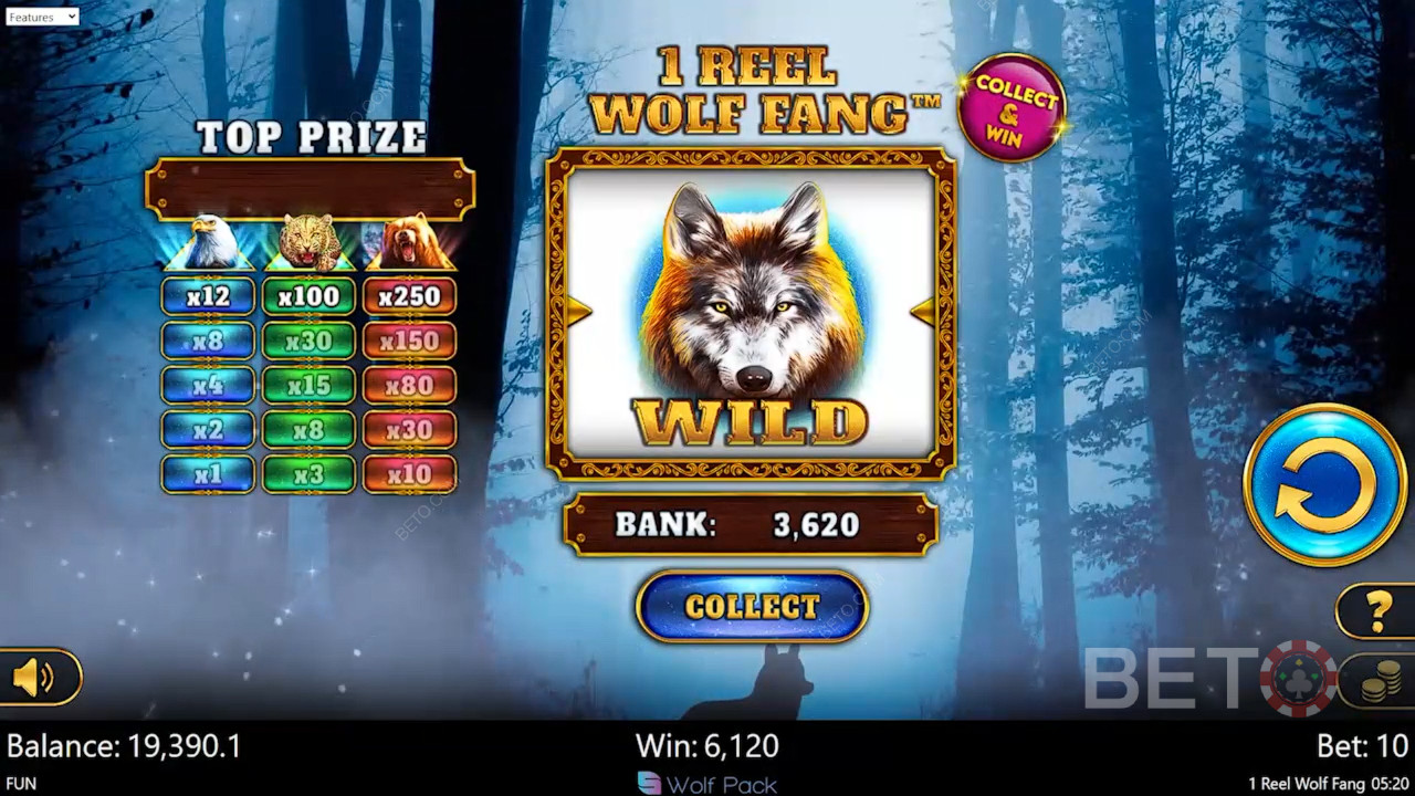 1 Reel Wolf Fang Avaliação por BETO Slots