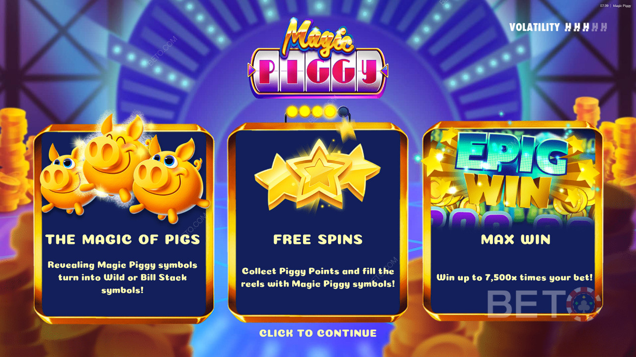 Funcionalidades de bónus explicadas no Magic Piggy por Hacksaw Gaming