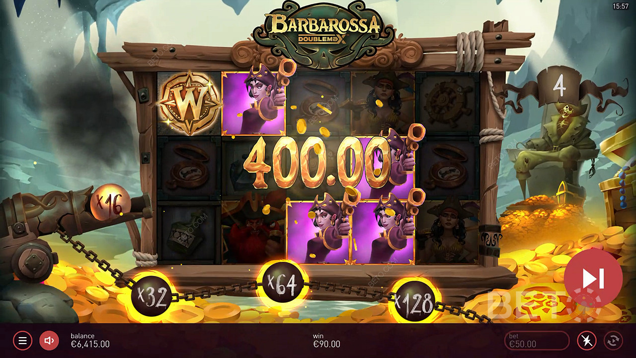 Ganhe 20.000x a sua aposta na slot machine Barbarossa DoubleMax!