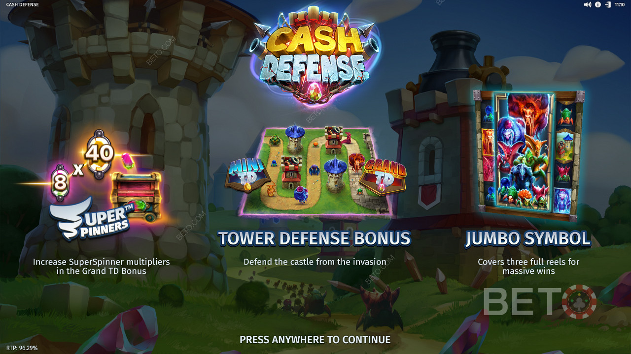 Ganhe 20.000x a sua aposta na Slot Machine Cash Defense!