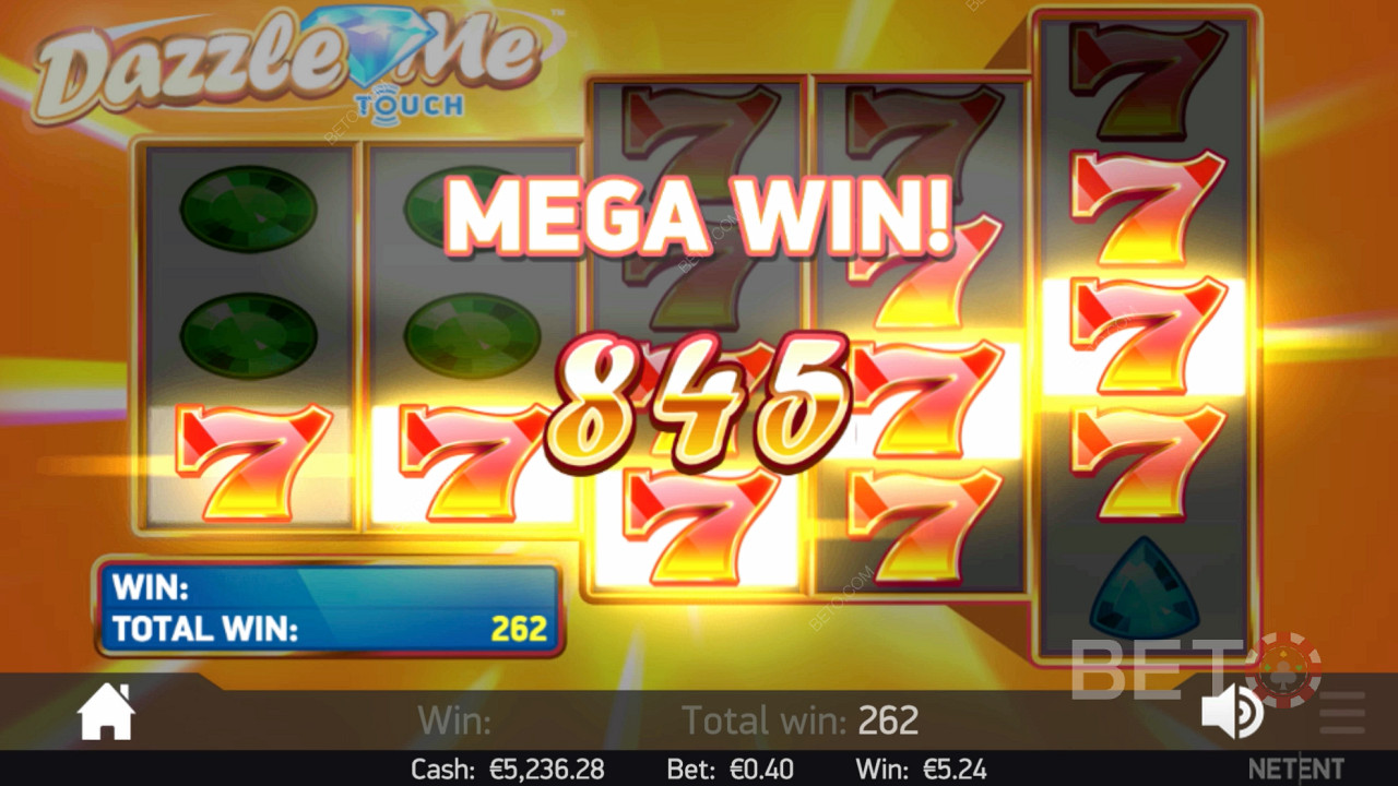 Mega vitória na Slot Online Dazzle Me