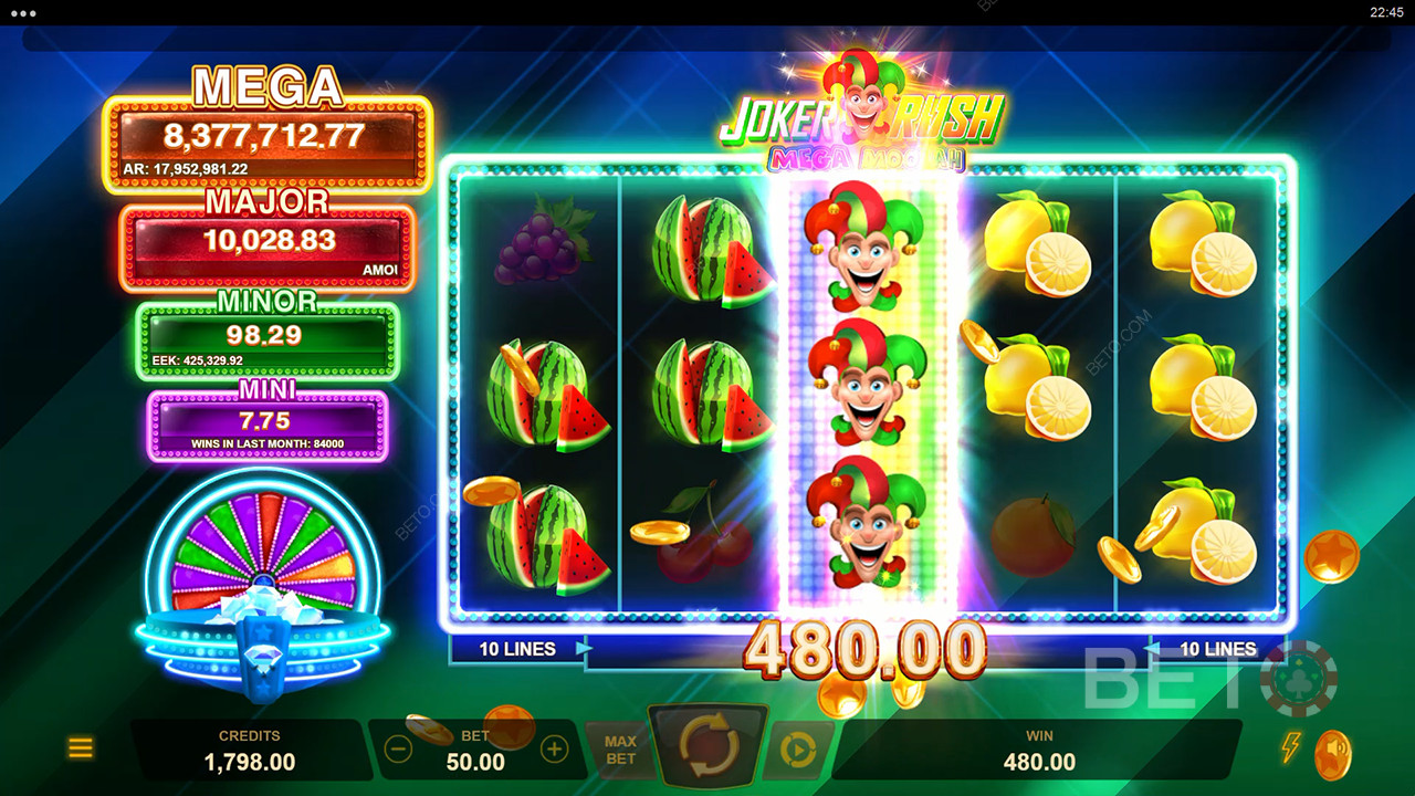 Joker Rush Mega Moolah Avaliação por BETO Slots