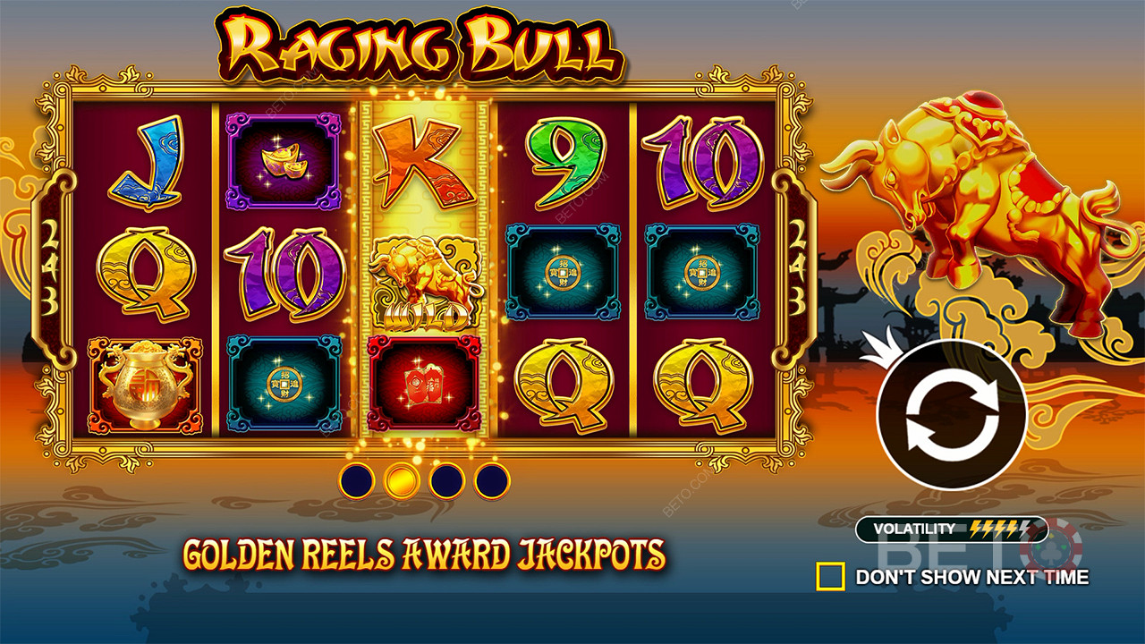 Ganhe Jackpots no jogo base da slot machine Raging Bull