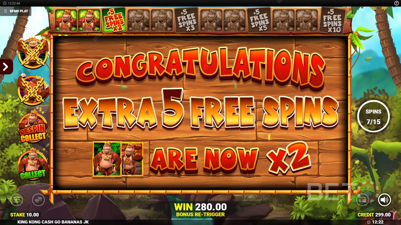 Ganhe 50.000x a sua aposta na Slot Machine King Kong Cash Go Bananas!
