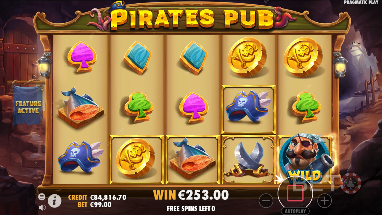 Funcionalidades de bónus explicadas no Pirates Pub por Pragmatic Play