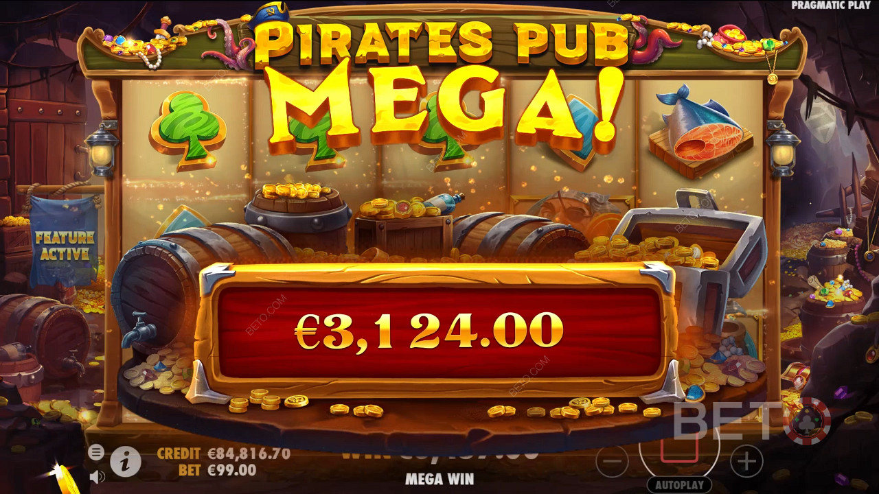 Ganhe 5.000x a sua aposta na Slot de Vídeo Pirates Pub!