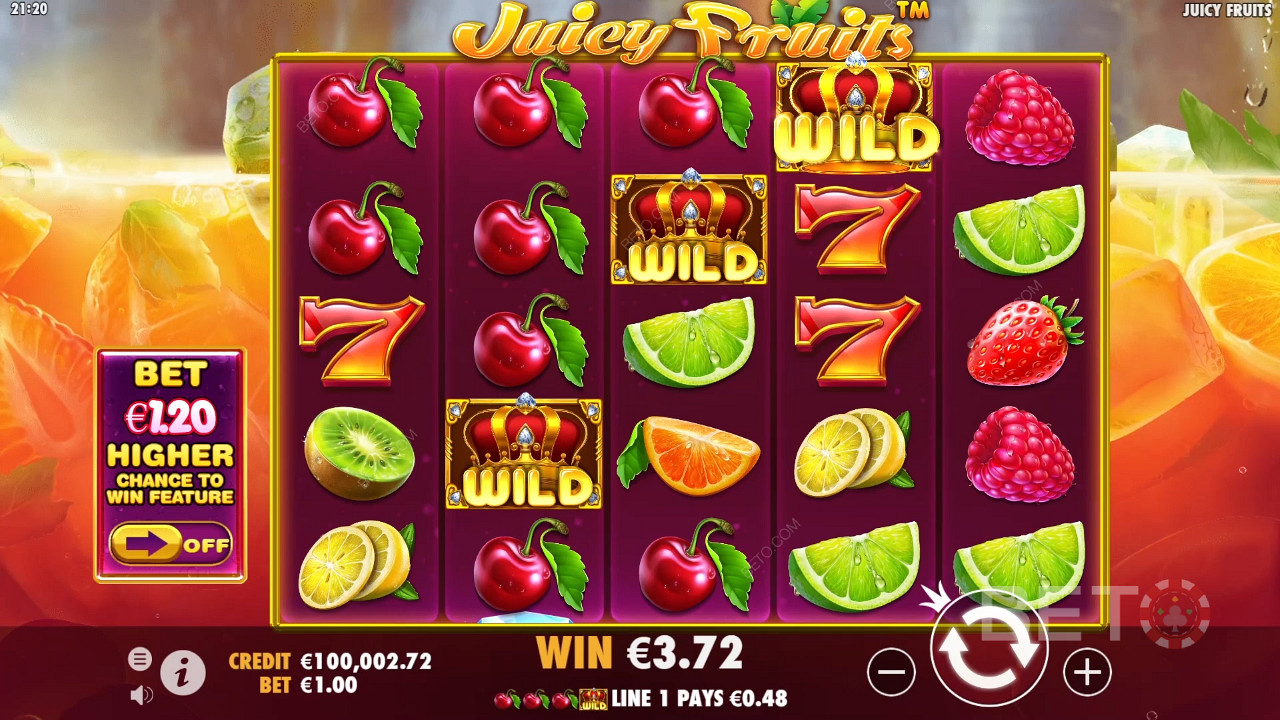 O símbolo Wild desempenha o papel mais importante na slot Juicy Fruits