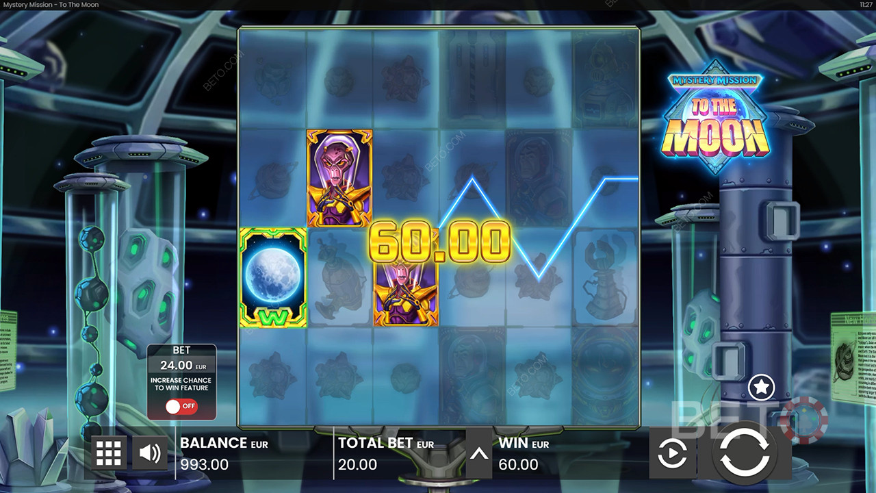 Ganhe 10.000x a sua aposta na slot de vídeo Mystery Mission to the Moon!