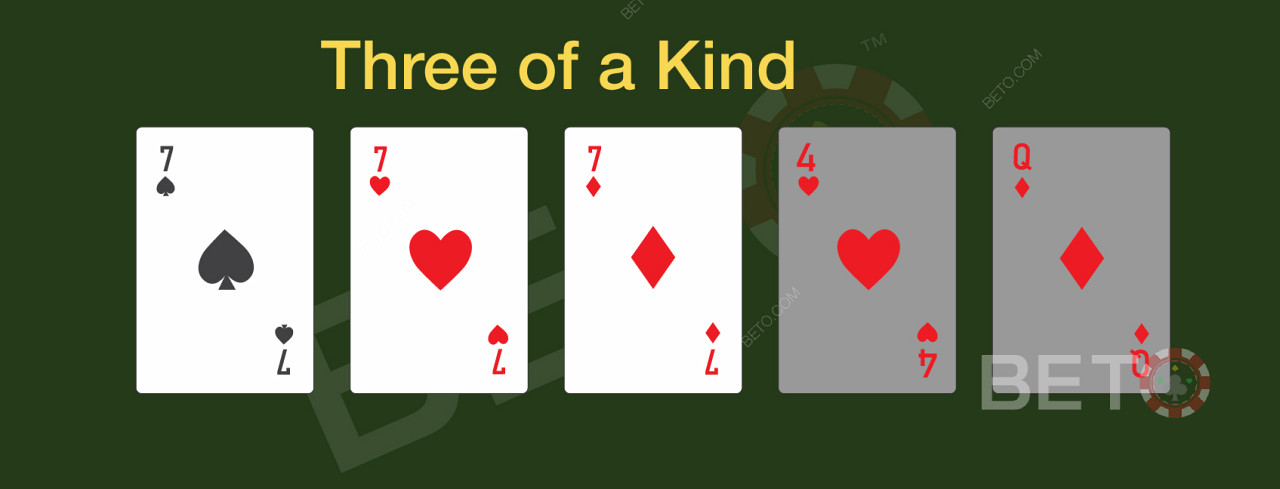 Três do mesmo tipo no póquer online