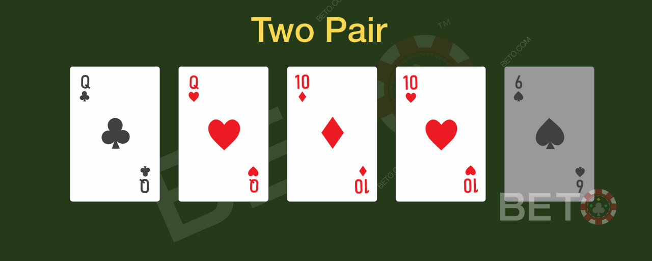 2 pares no póquer podem ser difíceis de jogar correctamente.