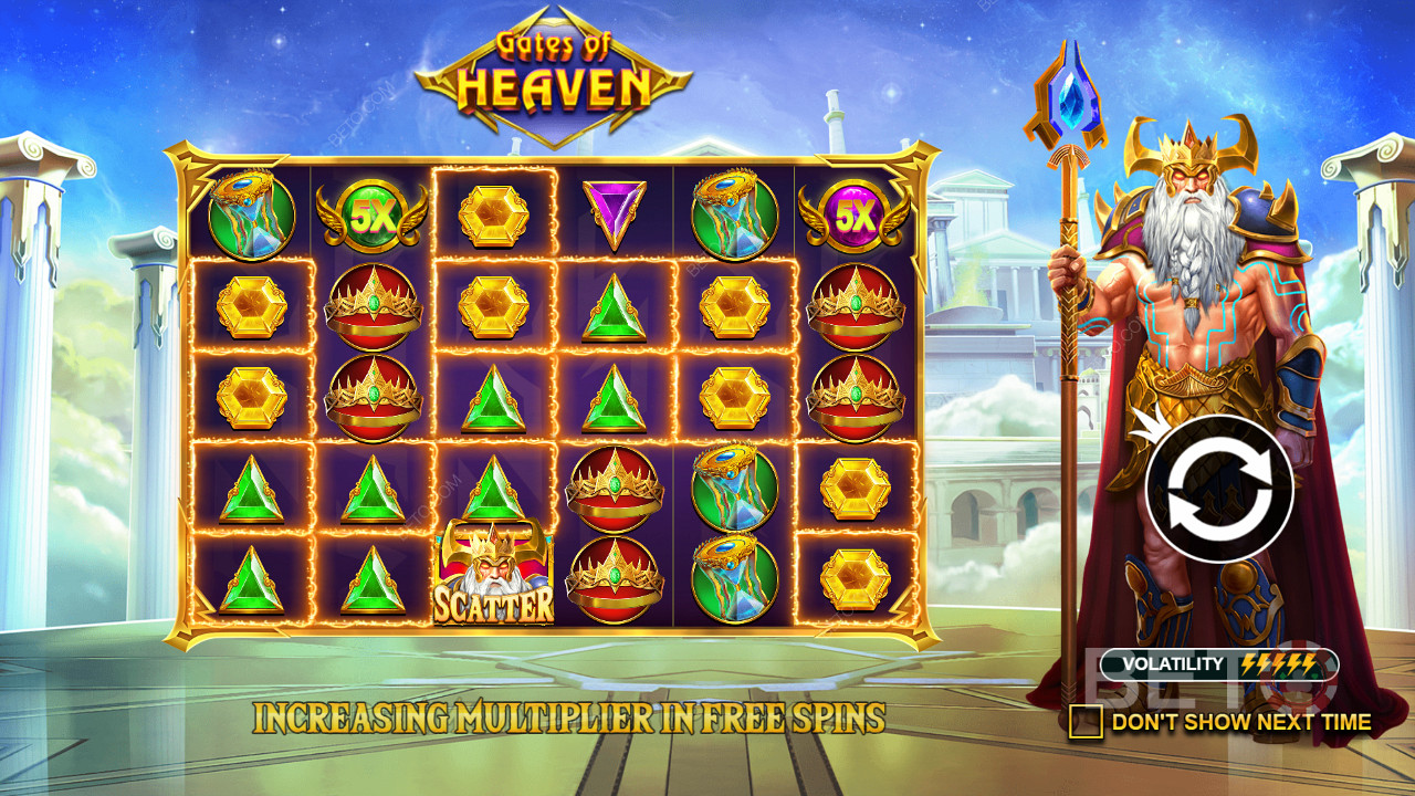 O mecanismo Scatter Wins permite obter pagamentos sólidos no jogo de slot Gates of Heaven