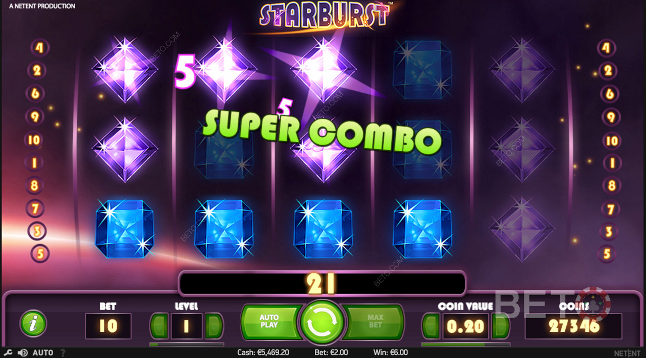 O Super Combi em Starburst é activado!