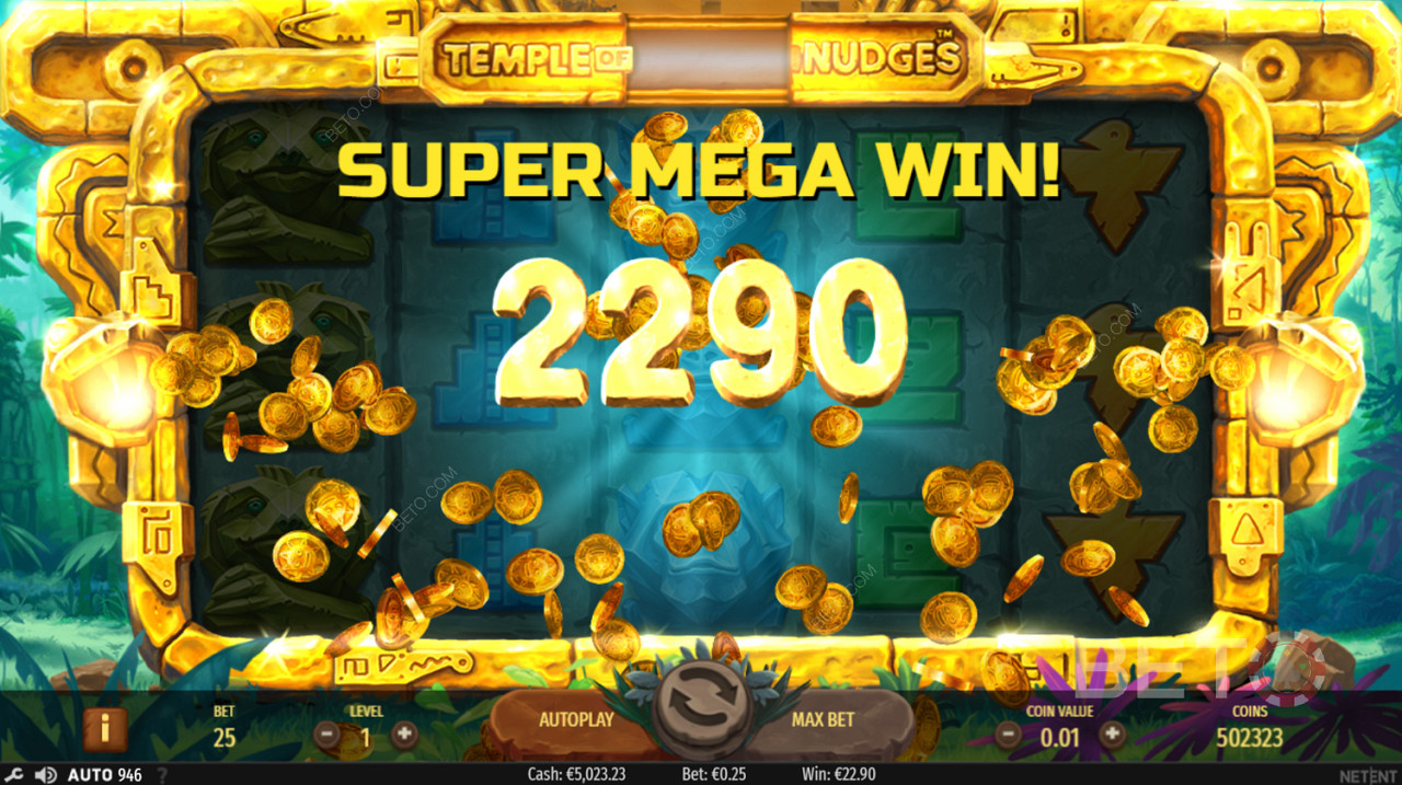 Super Mega Win no Templo de Nudges