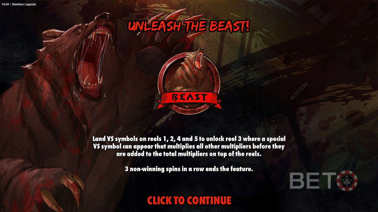 Ganhe muito ao conseguir multiplicadores no jogo de bónus Unleash the Beast