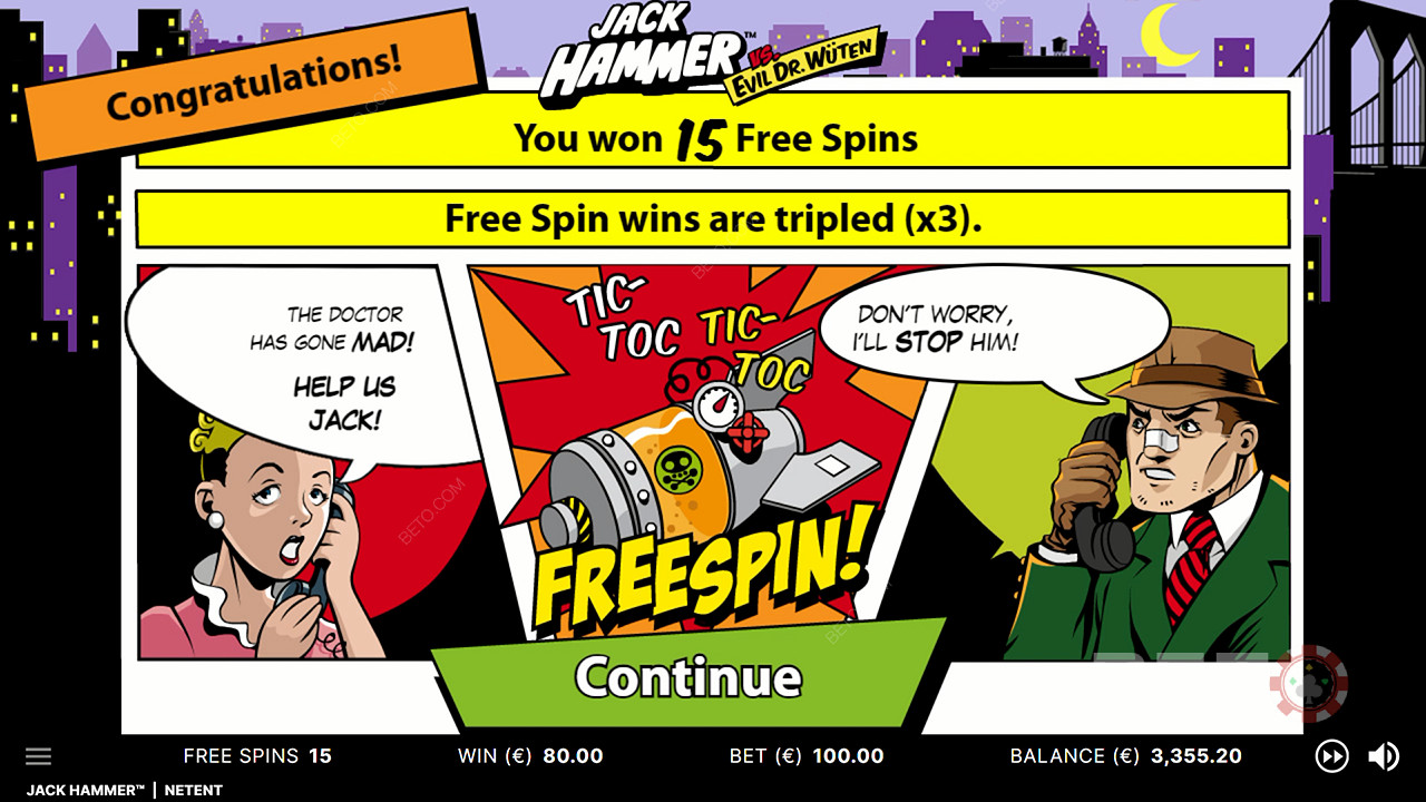 Ganhe um elevado número de Free Spins com um multiplicador de vitórias de 3x