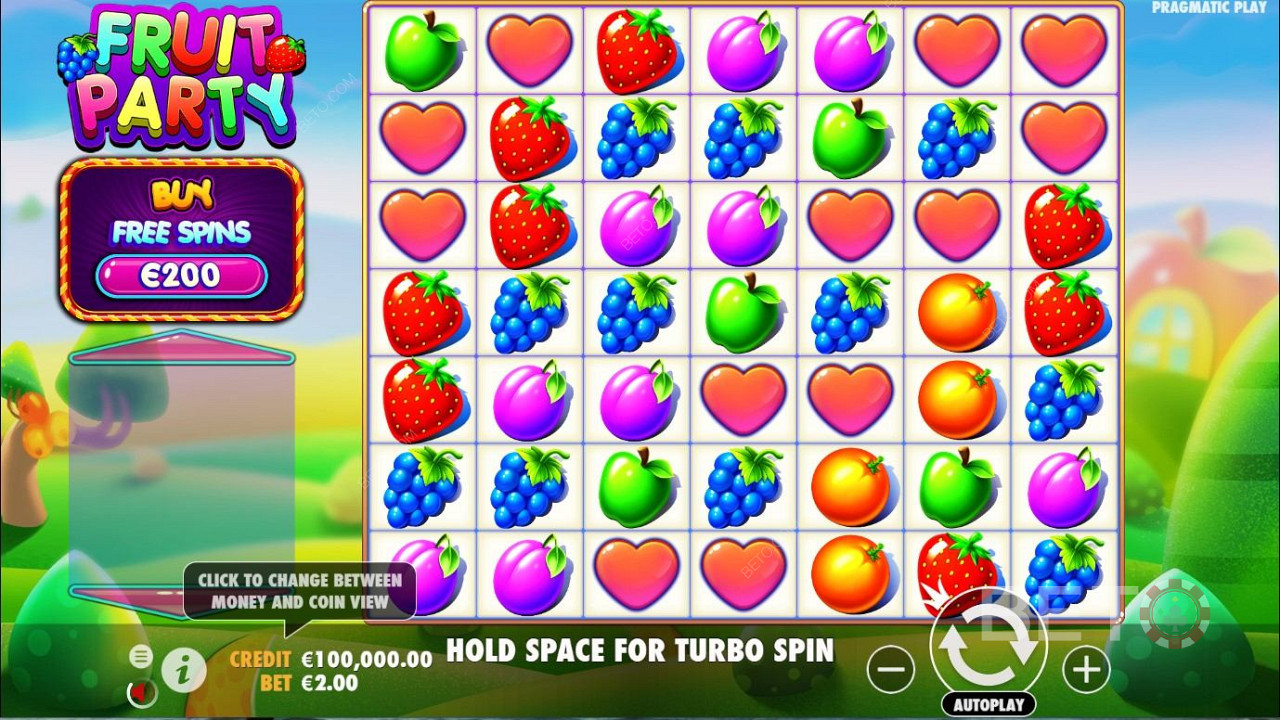 Design de jogo limpo da slot Fruit Party