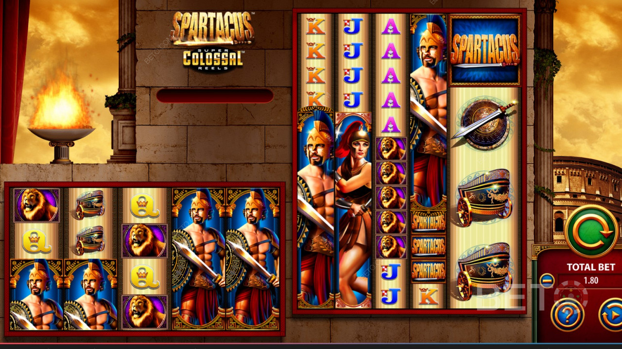 WMS (Williams Interactive) - Spartacus Super Colossal Reels - Junte-se à rebelião dos escravos contra o seu governante romano