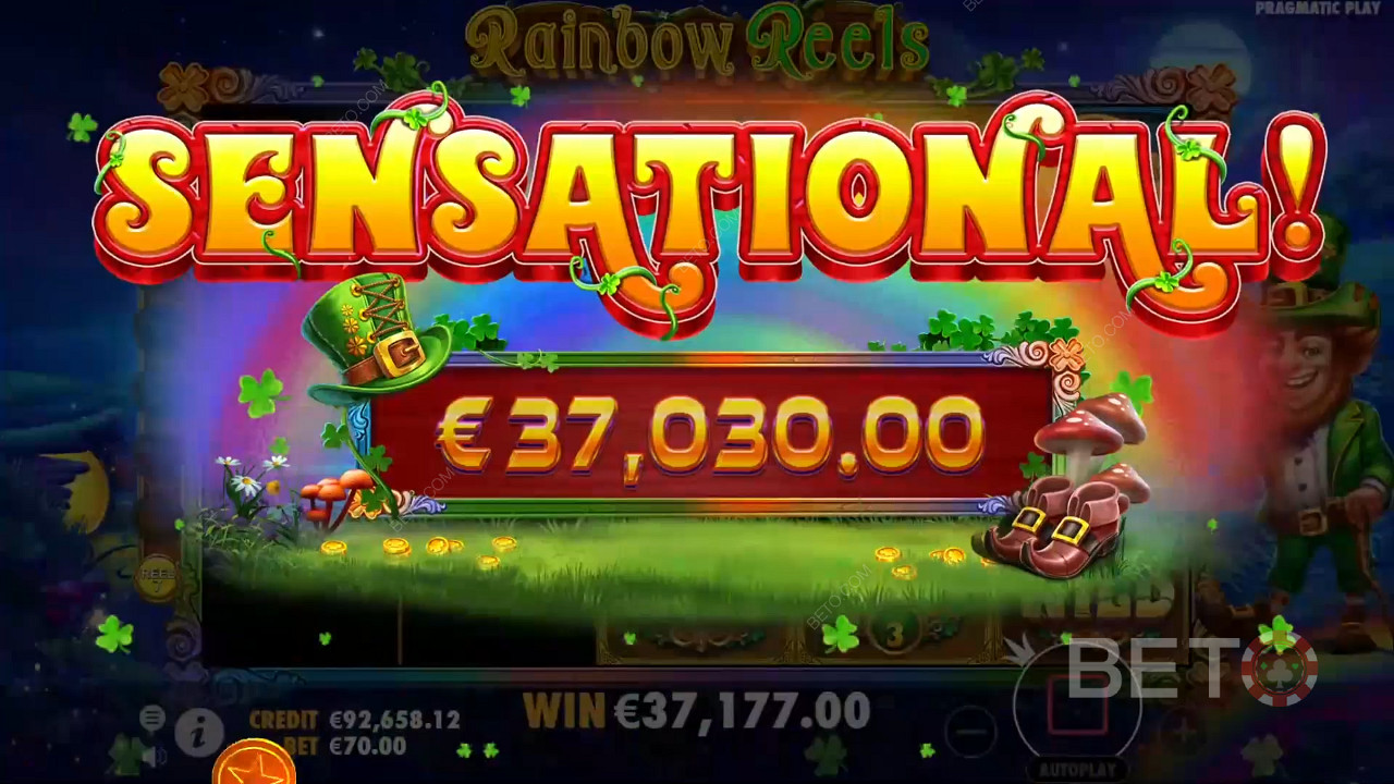 Ganhe 5.000x a sua aposta na Slot Online Rainbow Reels!