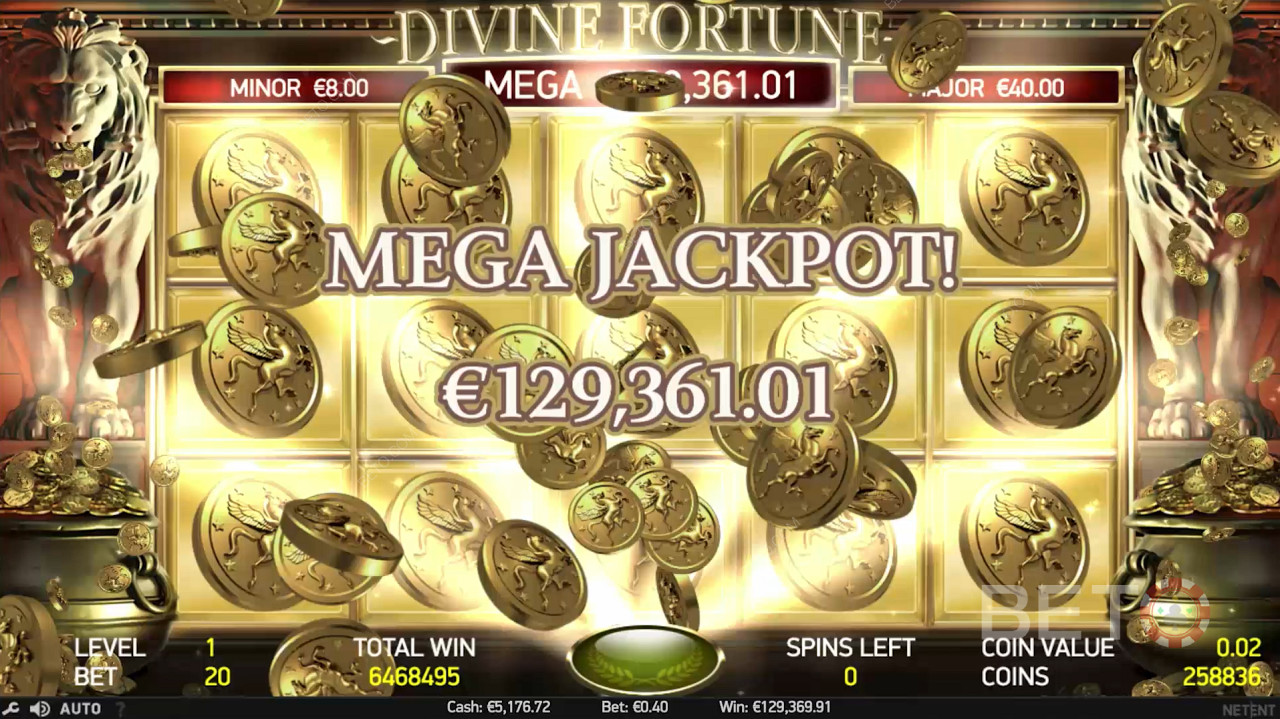 Atingir o Mega Jackpot é a principal atracção da Fortuna Divina