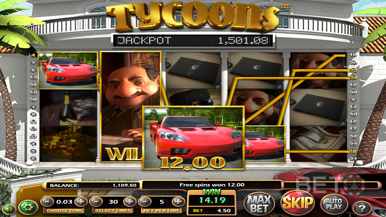 O carretel Wild torna as Free Spins mais emocionantes na slot machine Tycoons