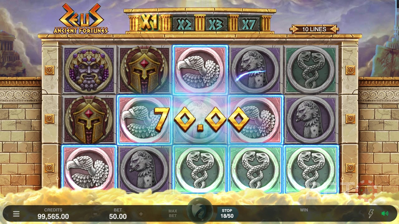 Ganhar um prémio elevado na slot Ancient Fortunes: Zeus