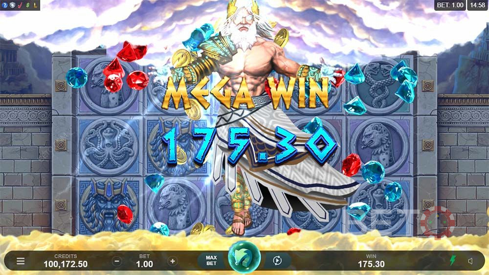 Ganhar um Mega Prémio na slot Ancient Fortunes: Zeus
