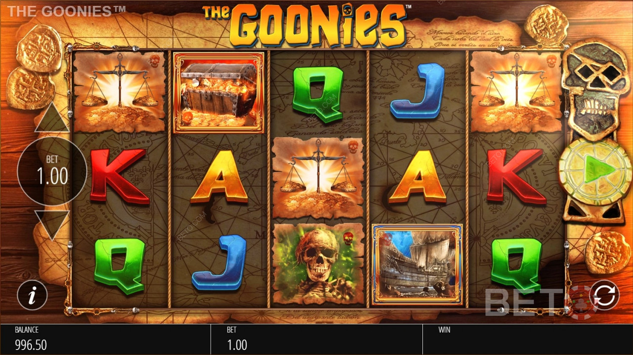 Símbolos diferentes em The Goonies Jackpot King