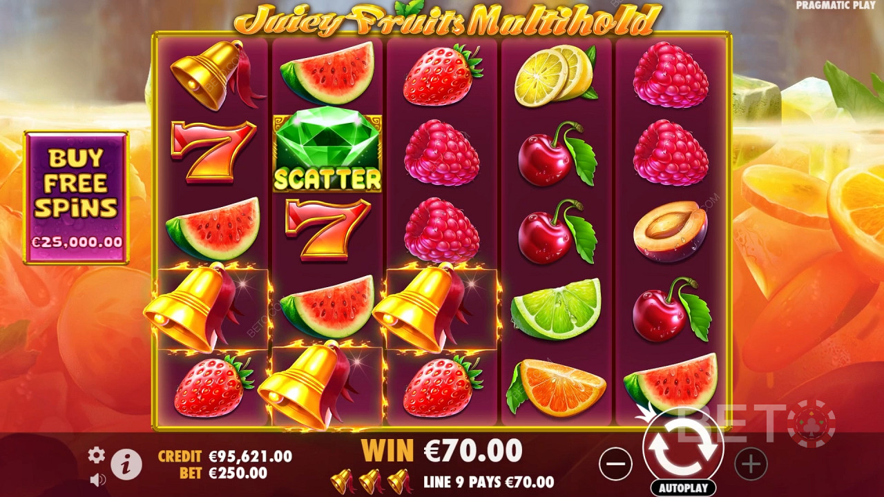 Ganhe 8.000x a sua aposta na Slot Online Juicy Fruits Multihold!