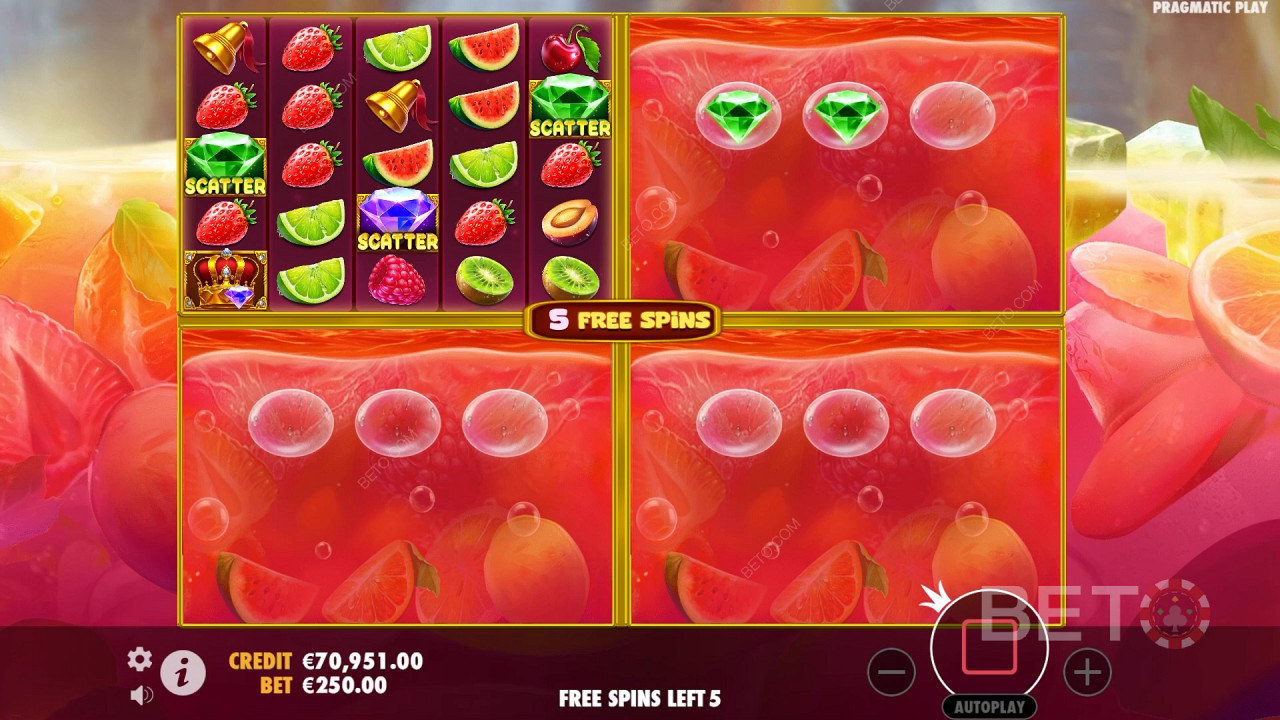 Funcionalidades de bónus explicadas em Juicy Fruits Multihold por Pragmatic Play
