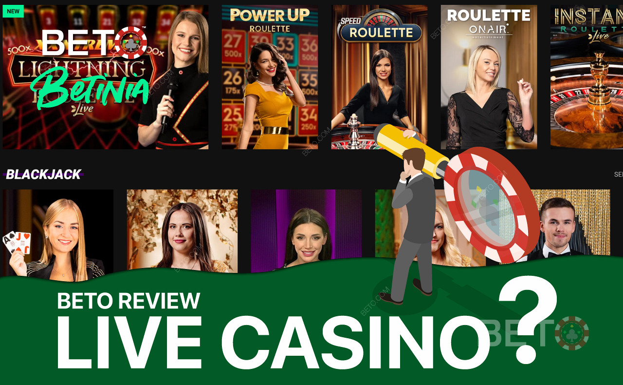 Desfrute de uma fantástica coleção de jogos de casino ao vivo