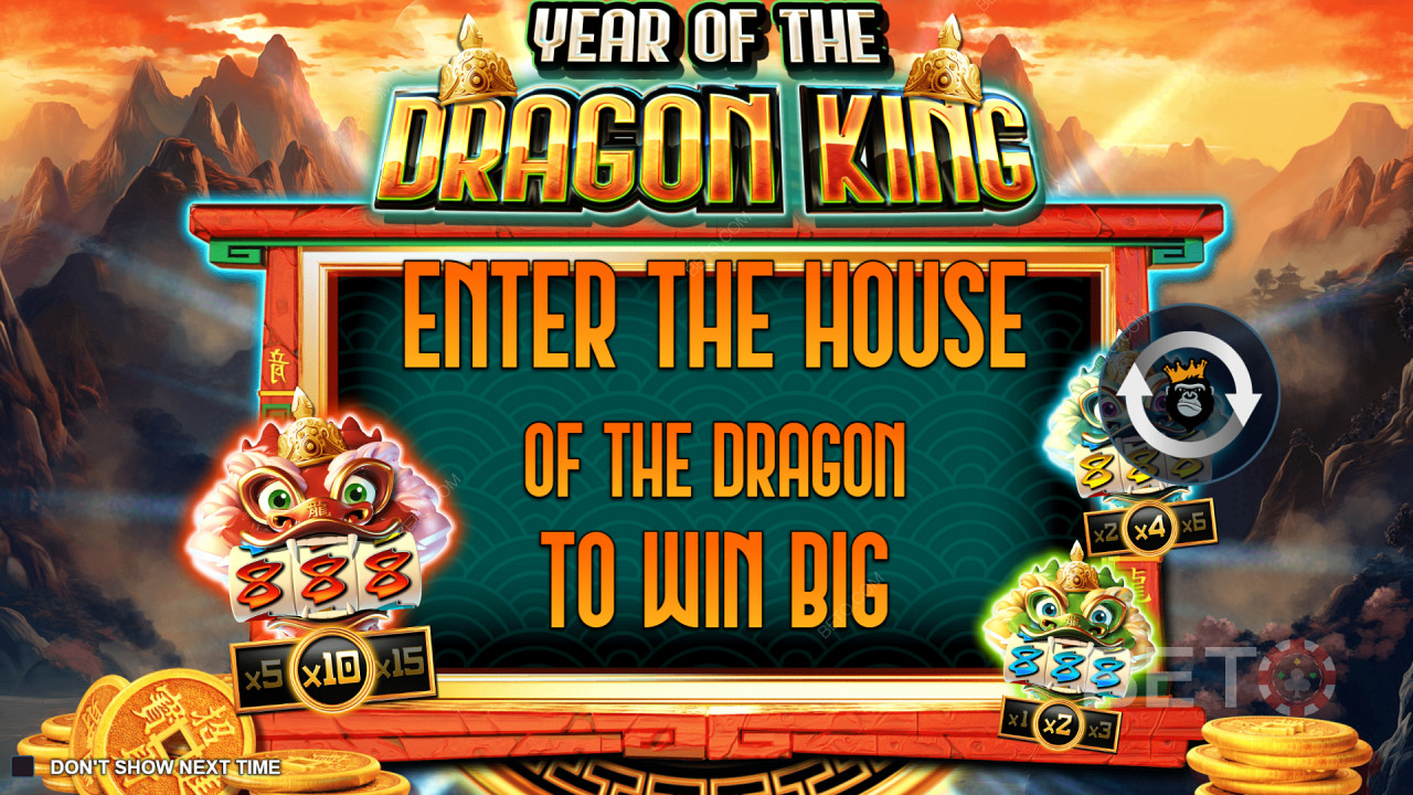 Desfrute de até 5 Mini Slot Machines na slot Year of the Dragon King