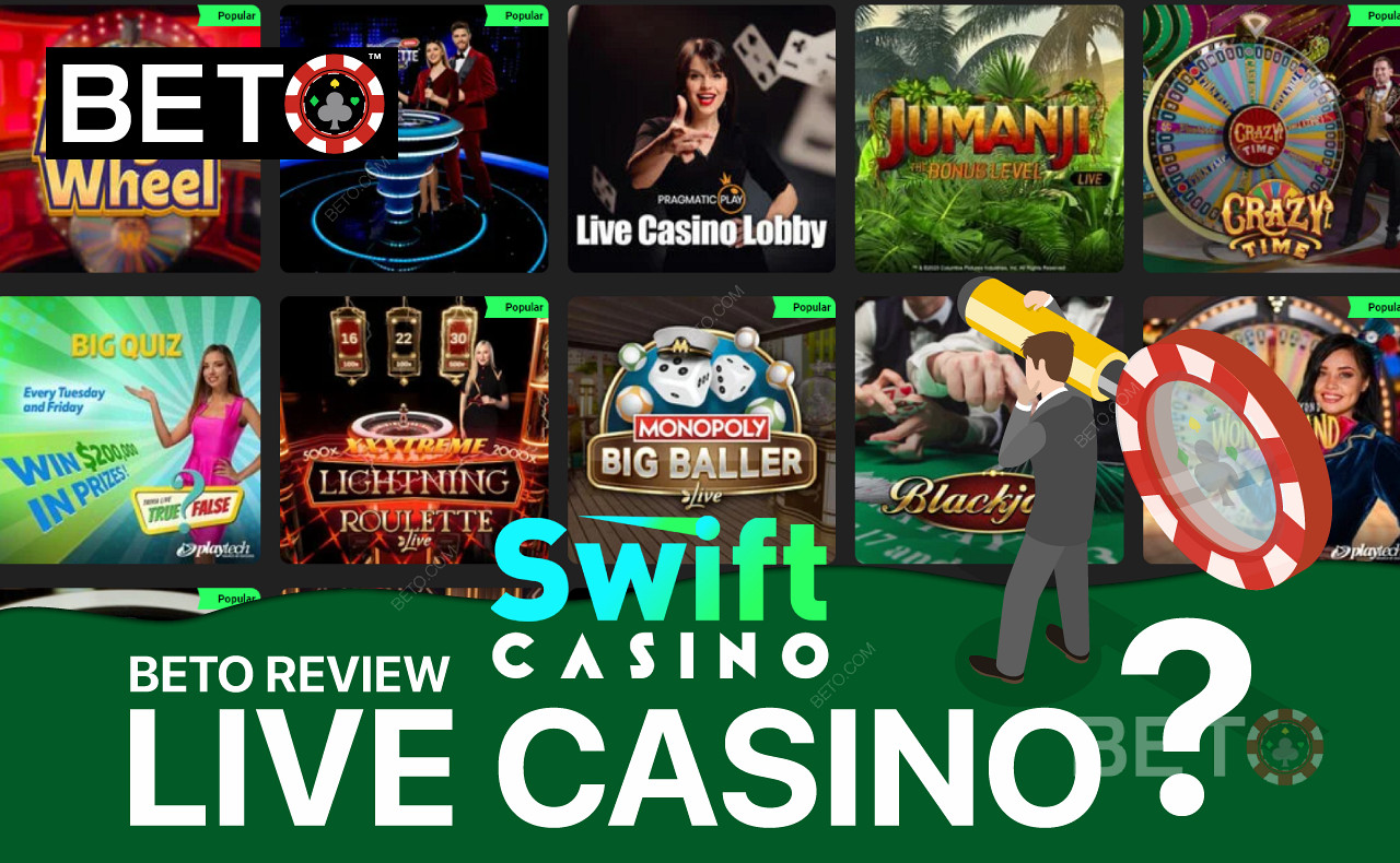 O Swift Casino oferece-lhe a oportunidade de desfrutar de jogos de casino ao vivo