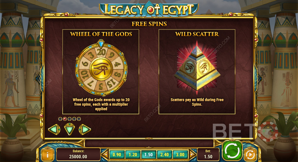Características especiais no Legado do Egipto