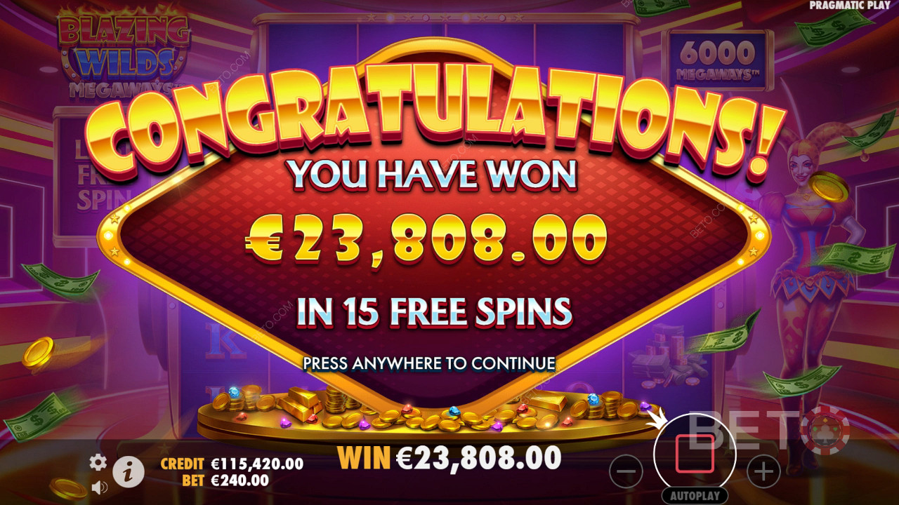 Ganhe 10.000x a sua aposta na slot de vídeo Blazing Wilds Megaways!
