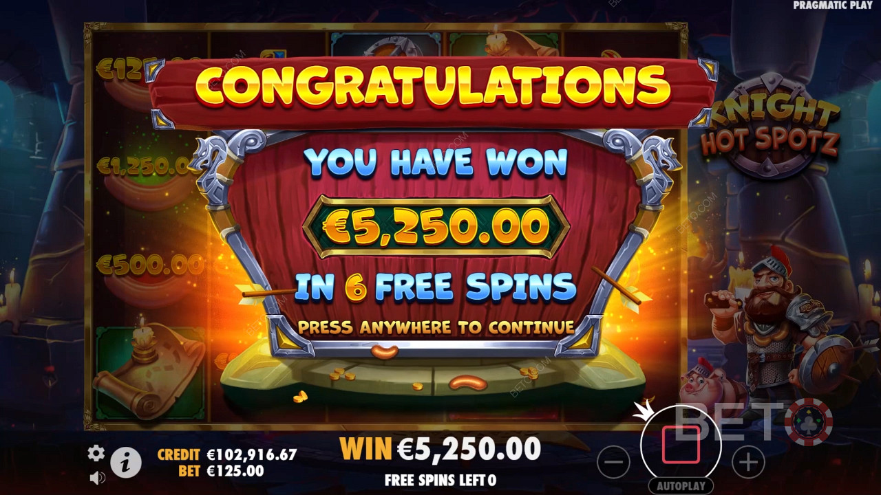 Ganhe 2.000x a sua aposta na Slot Online Knight Hot Spotz!