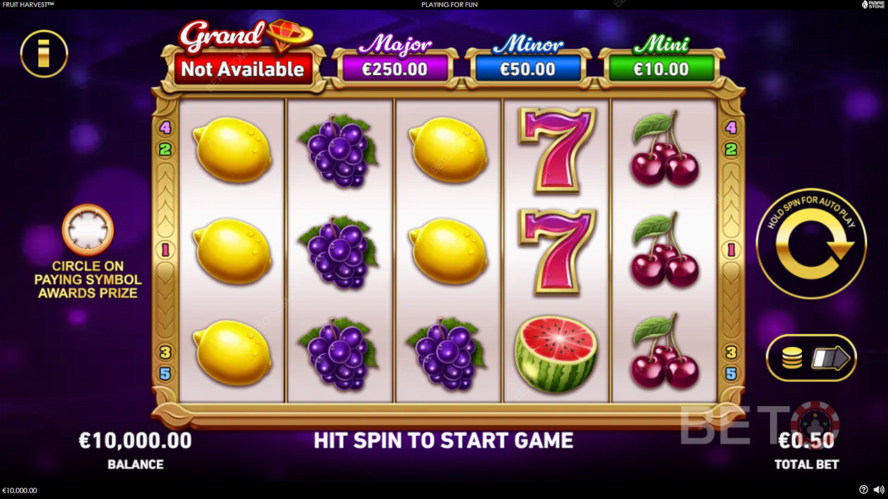 Ganhe 1.250x a sua aposta na Slot de Vídeo Colheita de Frutas!