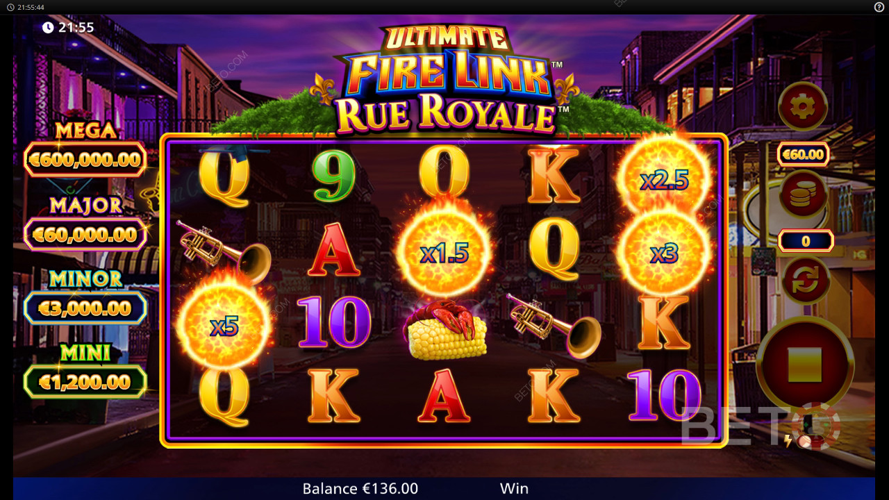 Revisão de Ultimate Fire Link Rue Royale por BETO Slots