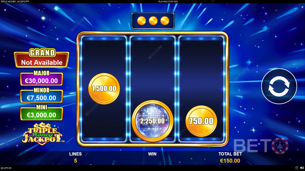 Ganhe 1.334x a sua aposta na slot Triple Money Jackpot!