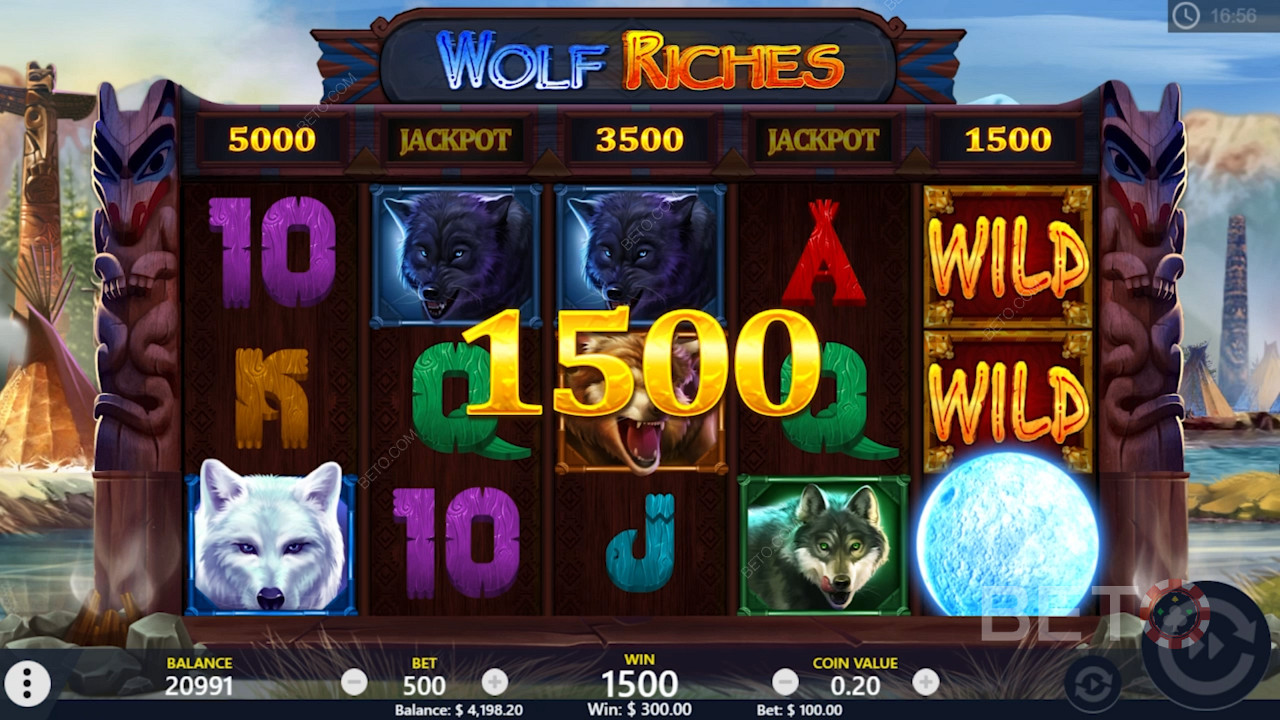 Desfrute de vitórias consistentes na slot machine Wolf Riches