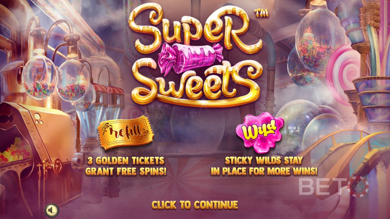 Ecrã de introdução do Super Sweets