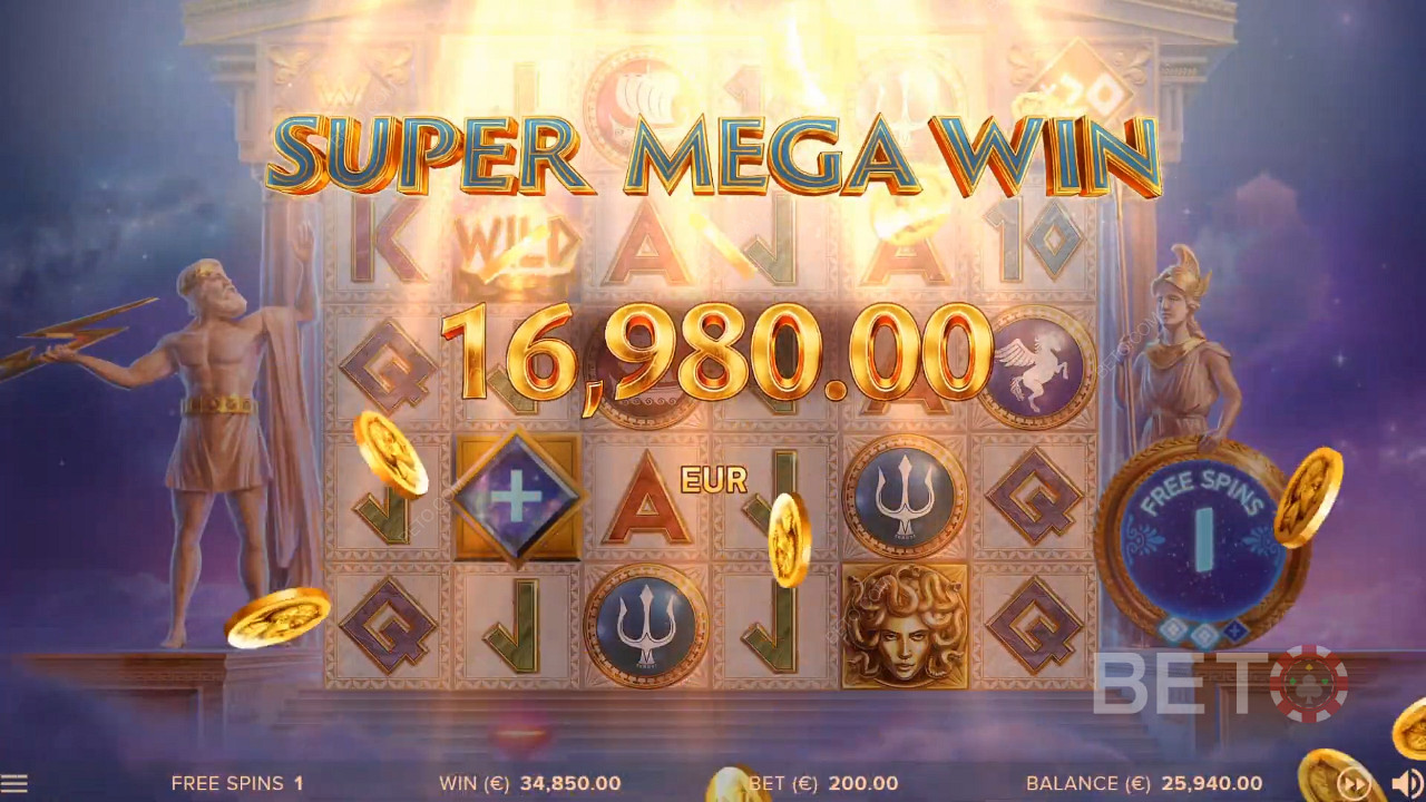 Super Mega vitória no Parthenon: Quest for Immortality slot machine
