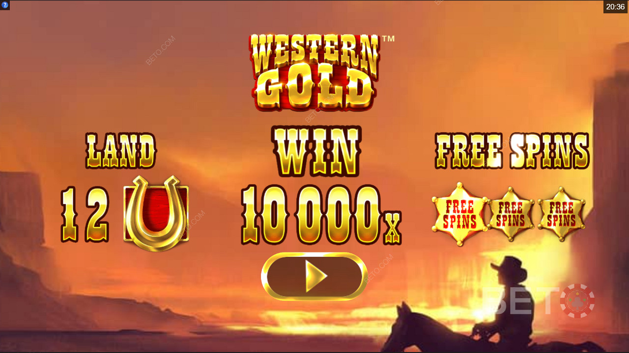 Ecrã de introdução ao Ouro Ocidental