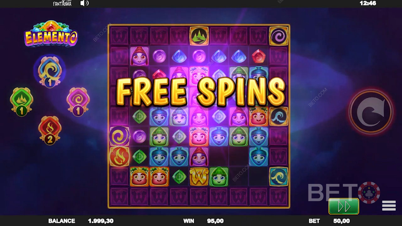 Desfrute de um Multiplicador Win em Free Spins em Elemento slot machine