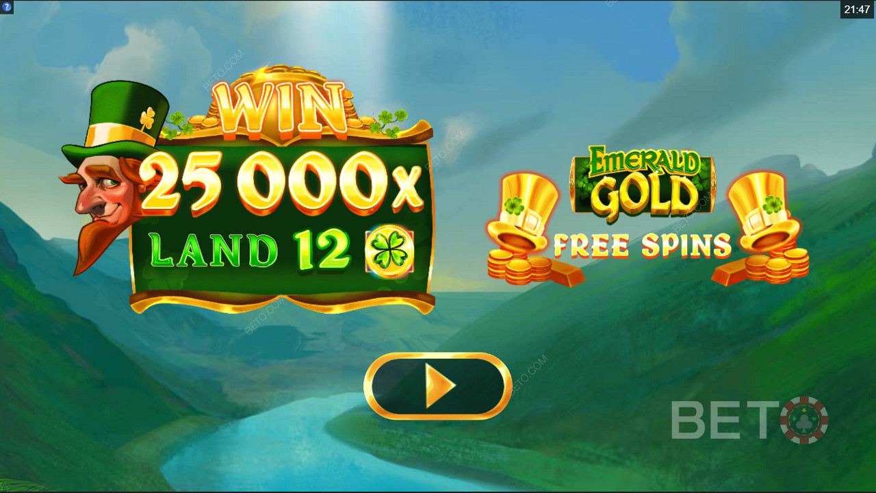 Ganhe 25,000x a sua aposta na slot machine Emerald Gold