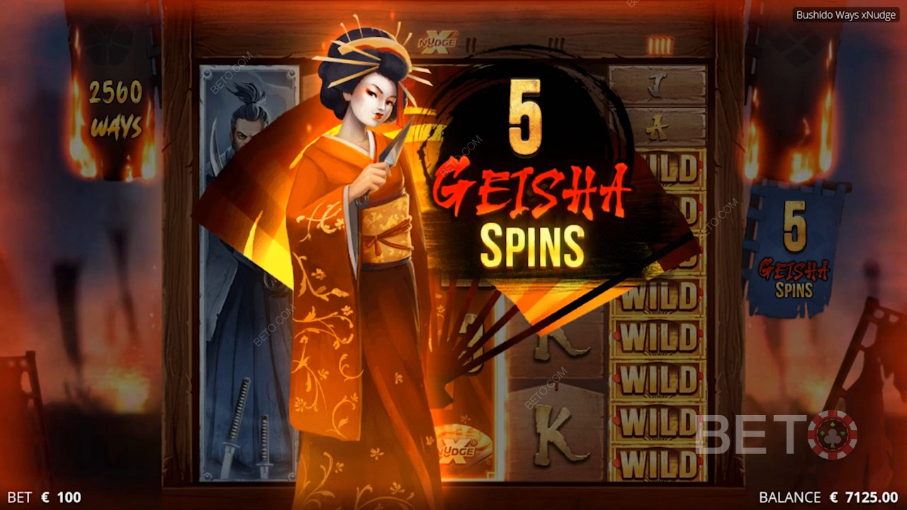 Existem até 12.288 formas de vencer e Geisha wild ajuda-o a aumentar os seus multiplicadores