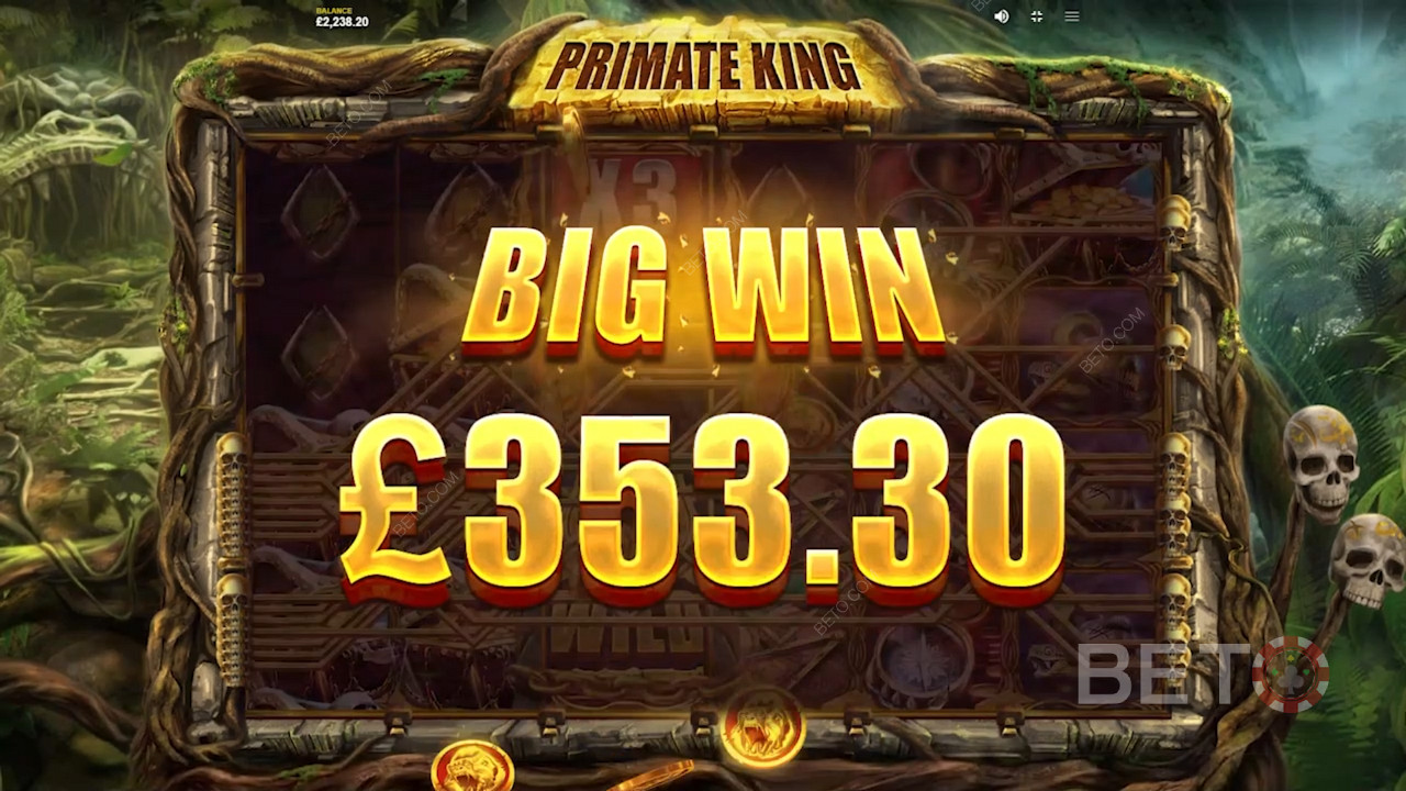 Ganhar grandes quantidades na Slot Primate King