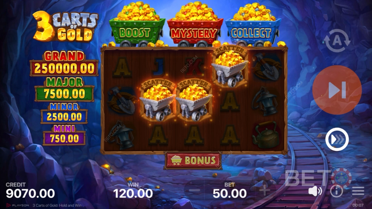 3 Carts of Gold: Hold and Win Jogo Grátis