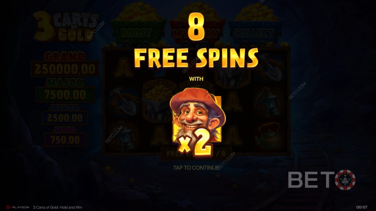 Ganhe 5.000x a sua aposta na Slot 3 Carts of Gold: Hold and Win!