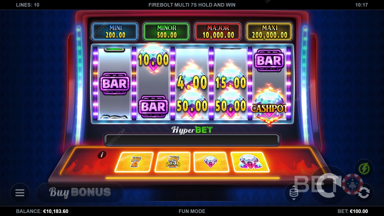 Firebolt Multi 7s Hold and Win Resenha por BETO Slots