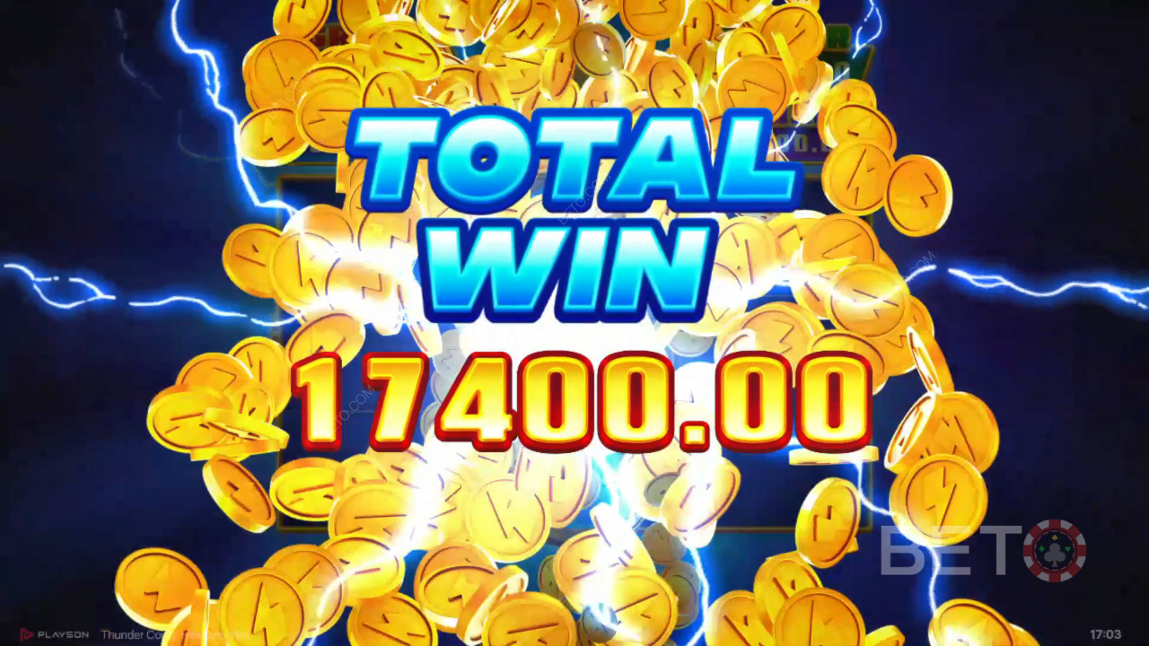 Ganhe 5.150x a sua aposta na Slot Online Thunder Coins!